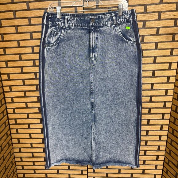 Adidas Originals KSENIASCHNAIDER Denim Maxi Skirt Size 14 - Picture 2 of 10